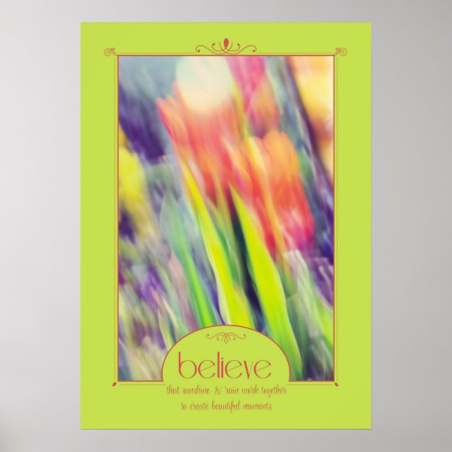 Poster Croire à l'art tulipe (Devant)