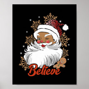 Poster croire afro père Noël afro-américain noël blac