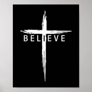 Poster Croire Croix Chrétienne Jésus-Christ Chrétiens Moi