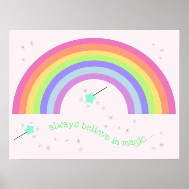 Poster Croire toujours à la magie - Magique Fairy Rainbow (Devant)
