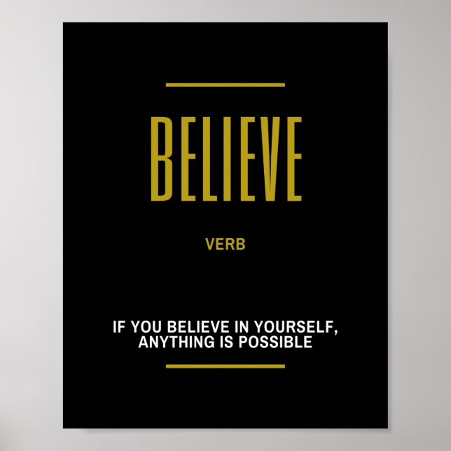 Poster Croire un devis inspirant (Devant)