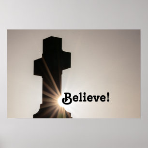 Poster Crois ! Citation de motivation spirituelle de Sain