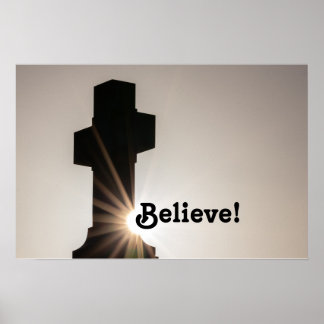 Poster Crois ! Citation de motivation spirituelle de Sain