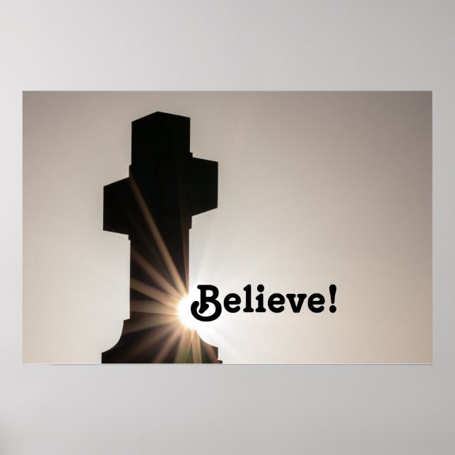 Poster Crois ! Citation de motivation spirituelle de Sain (Devant)