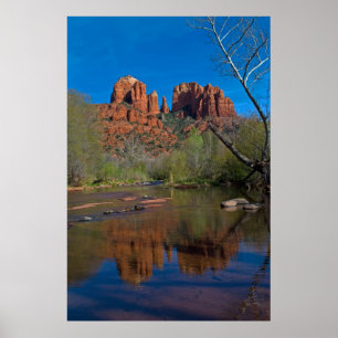 Poster Croisement rouge de roche en hiver 4038 de Sedona