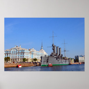 Poster Croiseur russe navire Aurora