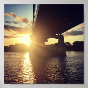 Poster croisière au coucher du soleil sur le fleuve missi