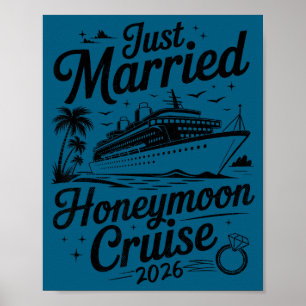 Poster Croisière de lune de miel de mariage mignon 2026 j