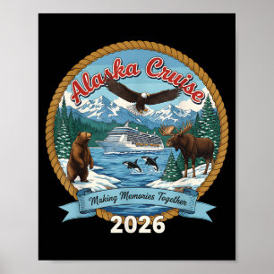 Poster Croisière en Alaska 2026 Amis et famille correspon