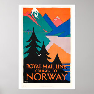 Poster Croisière en bateau vintage vers le voyage vintage