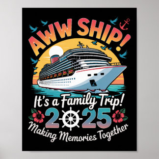 Poster Croisière en famille Aww Ship 2025 Voyage de vacan