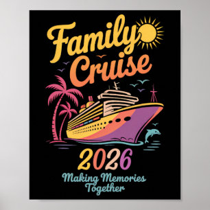Poster Croisière familiale 2026 Tie Dye Famille Vacances