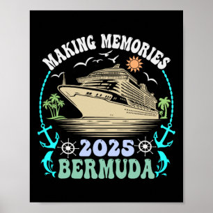 Poster Croisière familiale Bermudes 2025 Été Vacances ass