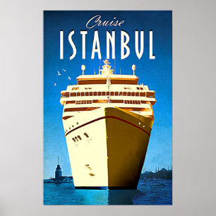 Poster Croisière Istanbul, la mer Méditerranée, Turquie,