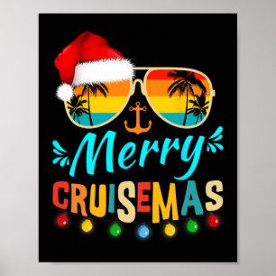 Poster Croisière Joyeuse Noël Père Noël Reindeer