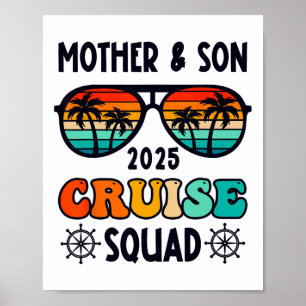 Poster Croisière mère-fils 2025 Vacances T-shirt assorti