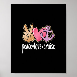 Poster Croisière Paix Amour Mignon Voyage en Mer Femmes F