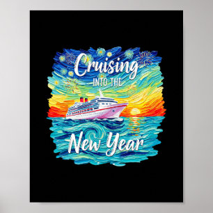 Poster Croisière pour le Nouvel An 2026 Fête de vacances 