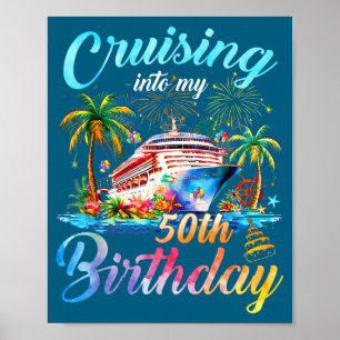 Poster Croisière pour les 50 ans de fête de famille en cr