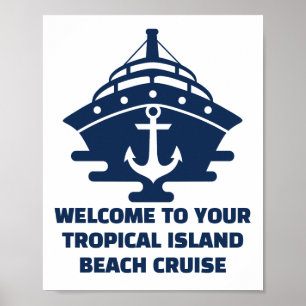 Poster Croisière sur mesure sur la plage, voyage d'ancrag
