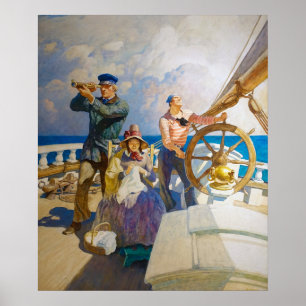 Poster Croisières par Newell Convers Wyeth
