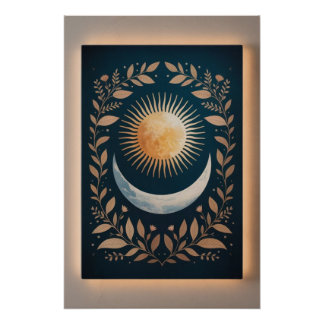 Poster Croissance Abstraite du soleil levant
