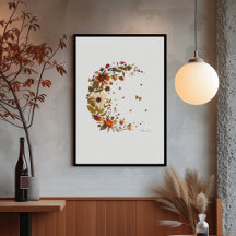 Croissant de lune floral l'Art de fleurs pressées
