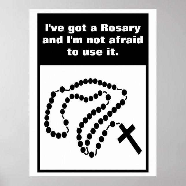 Poster Croix catholique des perles du Saint Rosaire (Devant)