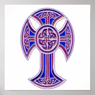 Poster Croix celtique 2 violet