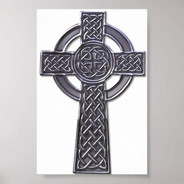 Poster Croix celtique - Argent (Devant)
