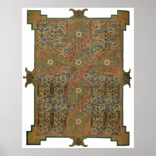 Poster Croix celtique de Lindisfarne (Devant)