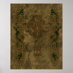 Poster Croix celtique et noeuds croisés