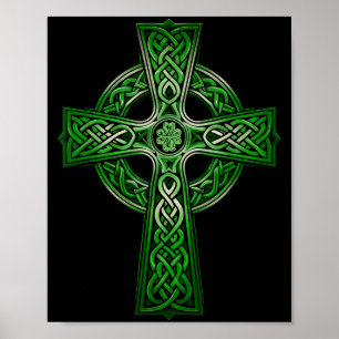 Poster Croix celtique irlandaise Nœud chrétien Sainte Tri