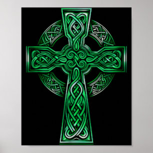 Poster Croix celtique irlandaise Nœud chrétien Sainte Tri