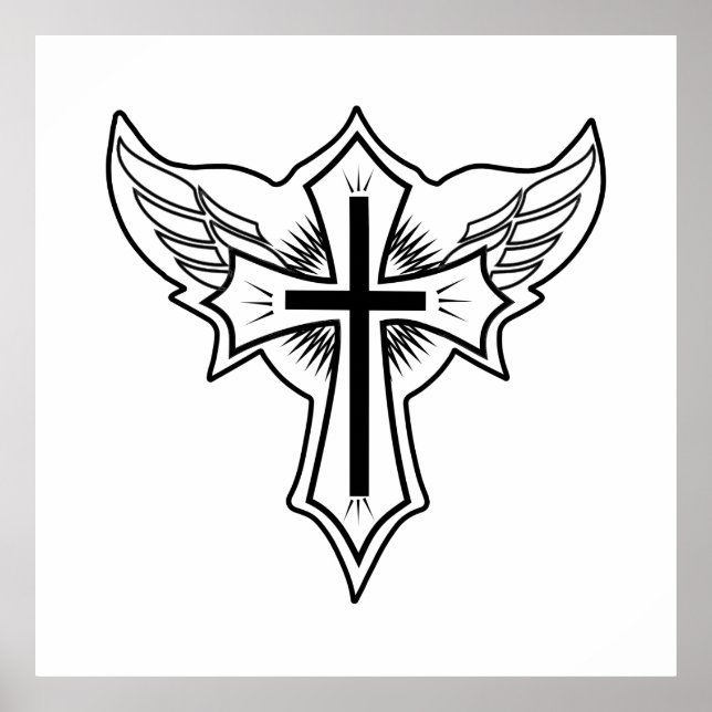Poster Croix chrétienne (Devant)