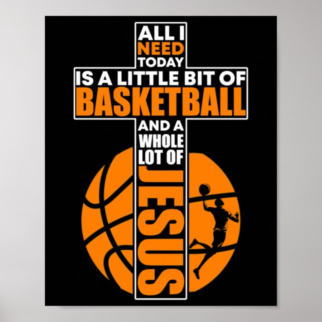 Poster Croix chrétienne de basket-ball (Devant)