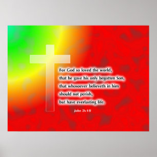 Poster Croix d'arc-en-ciel