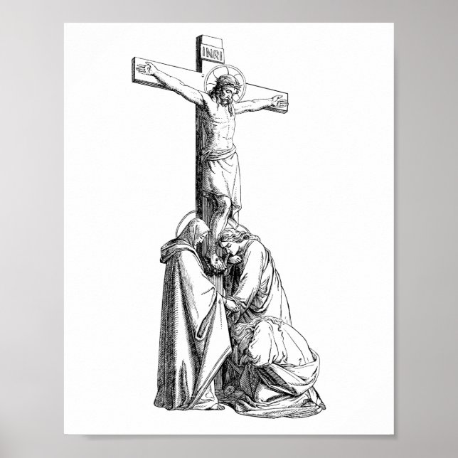 Poster Croix de crucifixion Jésus Christ Illustration art (Devant)