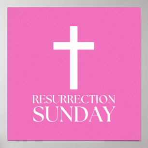Poster Croix de dimanche de résurrection Pâques chrétienn
