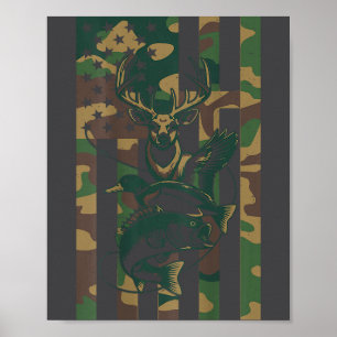 Poster Croix de jeunesse camouflage chasse pêche B cerf c