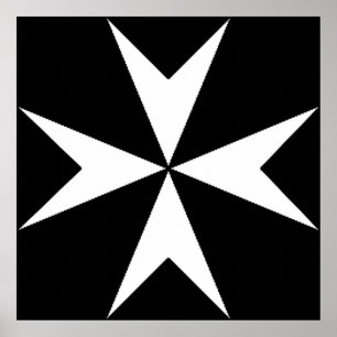 Poster Croix de l'Ordre de Saint John MALTA MALTESE