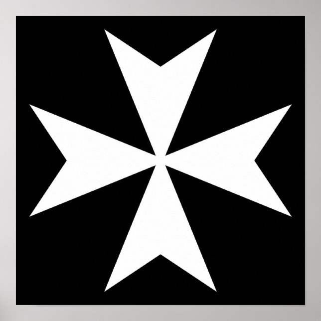 Poster Croix de Malte blanche (Devant)