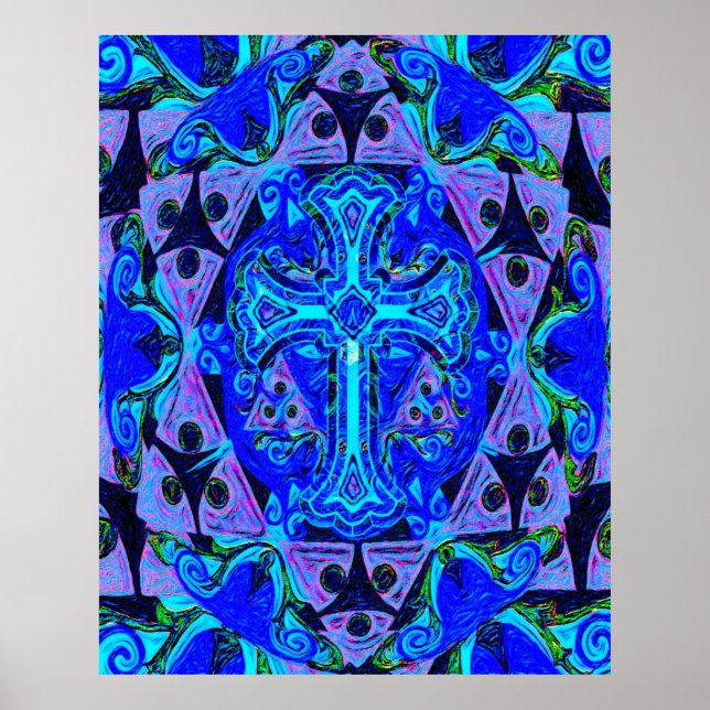 Poster Croix de Mandala par Amelia Carrie (Devant)