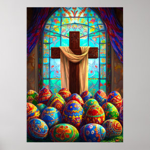 Poster Croix de Pâques Jésus christianisme Mur Art