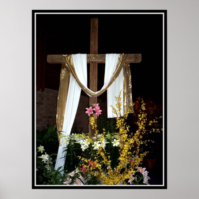 Poster Croix de Pâques vide de la résurrection de Jésus (Devant)