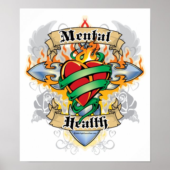 Poster Croix de santé mentale et coeur (Devant)