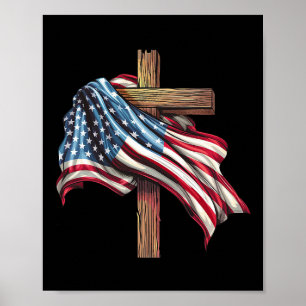 Poster Croix Du Drapeau Pour Les Chrétiens Américains Pat
