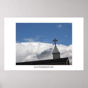 Poster Croix et nuages