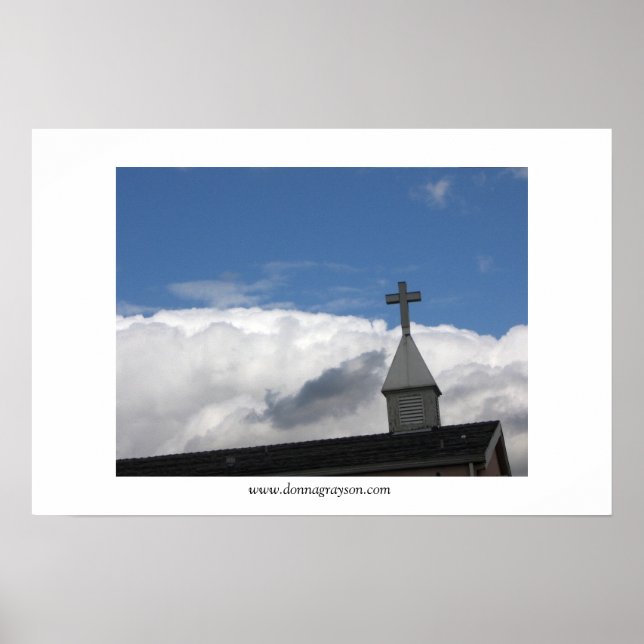 Poster Croix et nuages (Devant)