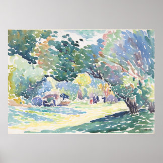 Poster Croix Henri-Edmond : Aquarelle paysagère
